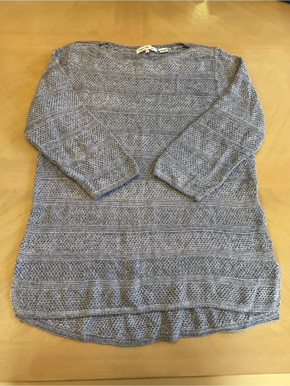 eight eight eight Light Gray Open Weave Knitted Crewneck Sweater Women’s Size L